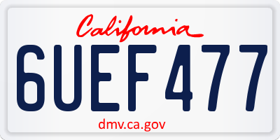 CA license plate 6UEF477