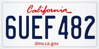 CA license plate 6UEF482