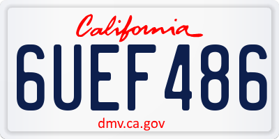 CA license plate 6UEF486