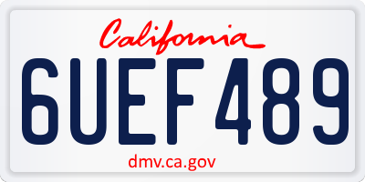 CA license plate 6UEF489