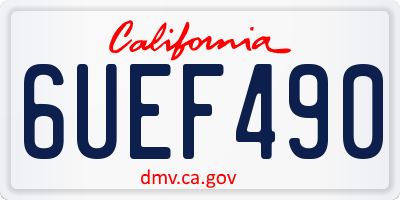 CA license plate 6UEF490