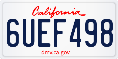 CA license plate 6UEF498