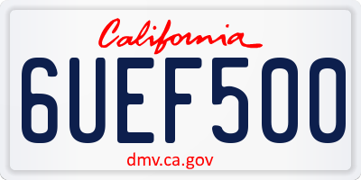 CA license plate 6UEF500