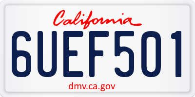 CA license plate 6UEF501