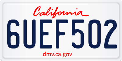 CA license plate 6UEF502