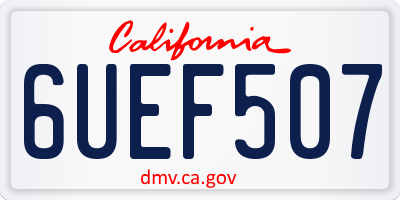 CA license plate 6UEF507