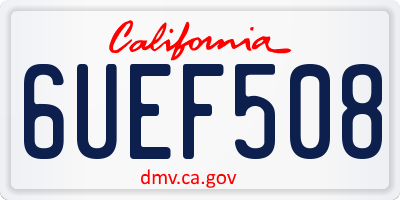 CA license plate 6UEF508