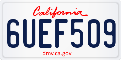 CA license plate 6UEF509
