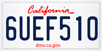 CA license plate 6UEF510