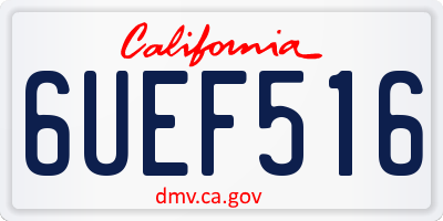 CA license plate 6UEF516