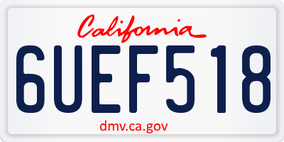 CA license plate 6UEF518