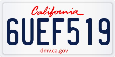 CA license plate 6UEF519