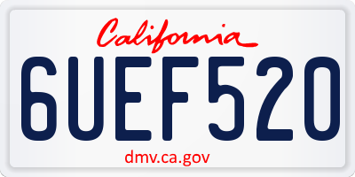 CA license plate 6UEF520