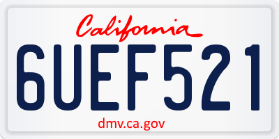 CA license plate 6UEF521