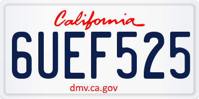 CA license plate 6UEF525
