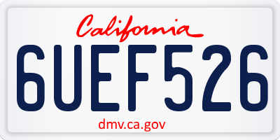 CA license plate 6UEF526