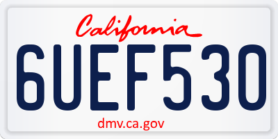 CA license plate 6UEF530