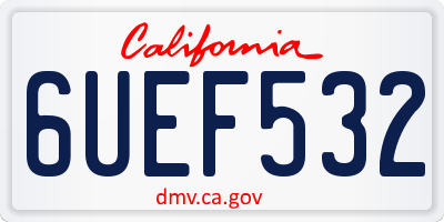 CA license plate 6UEF532