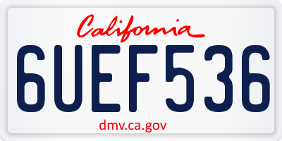 CA license plate 6UEF536