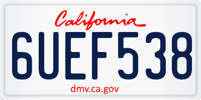 CA license plate 6UEF538