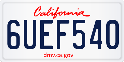 CA license plate 6UEF540
