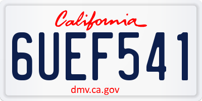 CA license plate 6UEF541