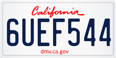 CA license plate 6UEF544