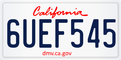 CA license plate 6UEF545