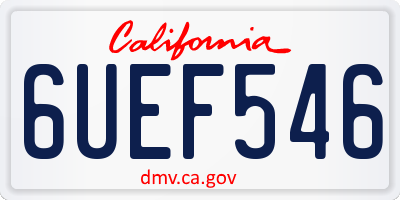CA license plate 6UEF546
