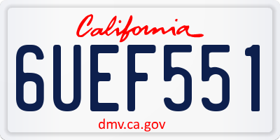 CA license plate 6UEF551