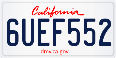 CA license plate 6UEF552