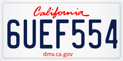 CA license plate 6UEF554