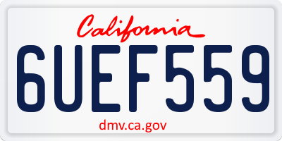 CA license plate 6UEF559