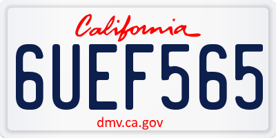 CA license plate 6UEF565