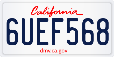 CA license plate 6UEF568