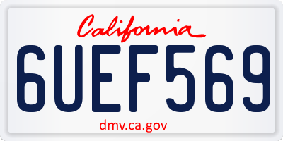 CA license plate 6UEF569