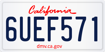 CA license plate 6UEF571