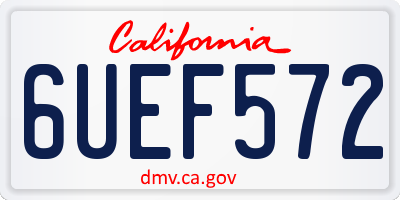 CA license plate 6UEF572