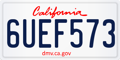 CA license plate 6UEF573