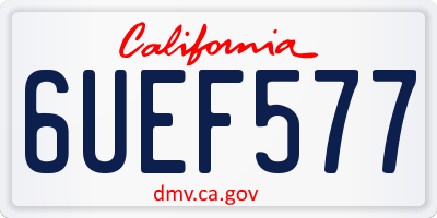 CA license plate 6UEF577