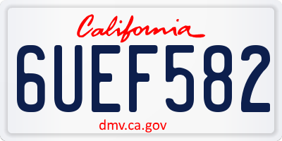 CA license plate 6UEF582