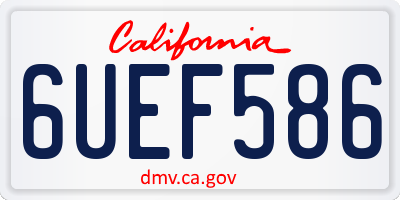 CA license plate 6UEF586