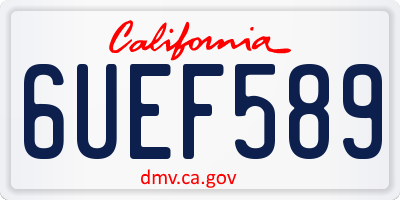 CA license plate 6UEF589