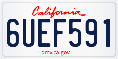 CA license plate 6UEF591