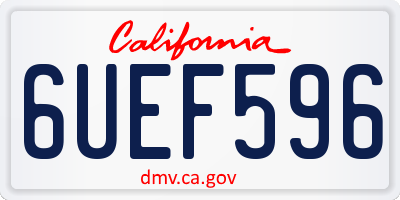 CA license plate 6UEF596