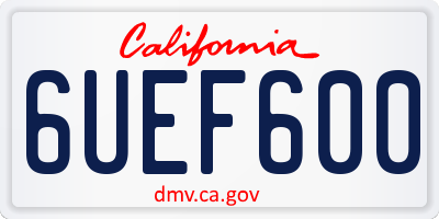 CA license plate 6UEF600