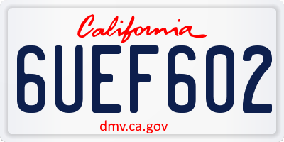 CA license plate 6UEF602