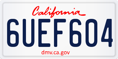 CA license plate 6UEF604