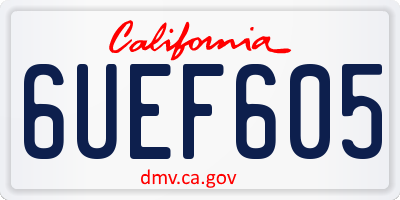 CA license plate 6UEF605