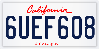 CA license plate 6UEF608